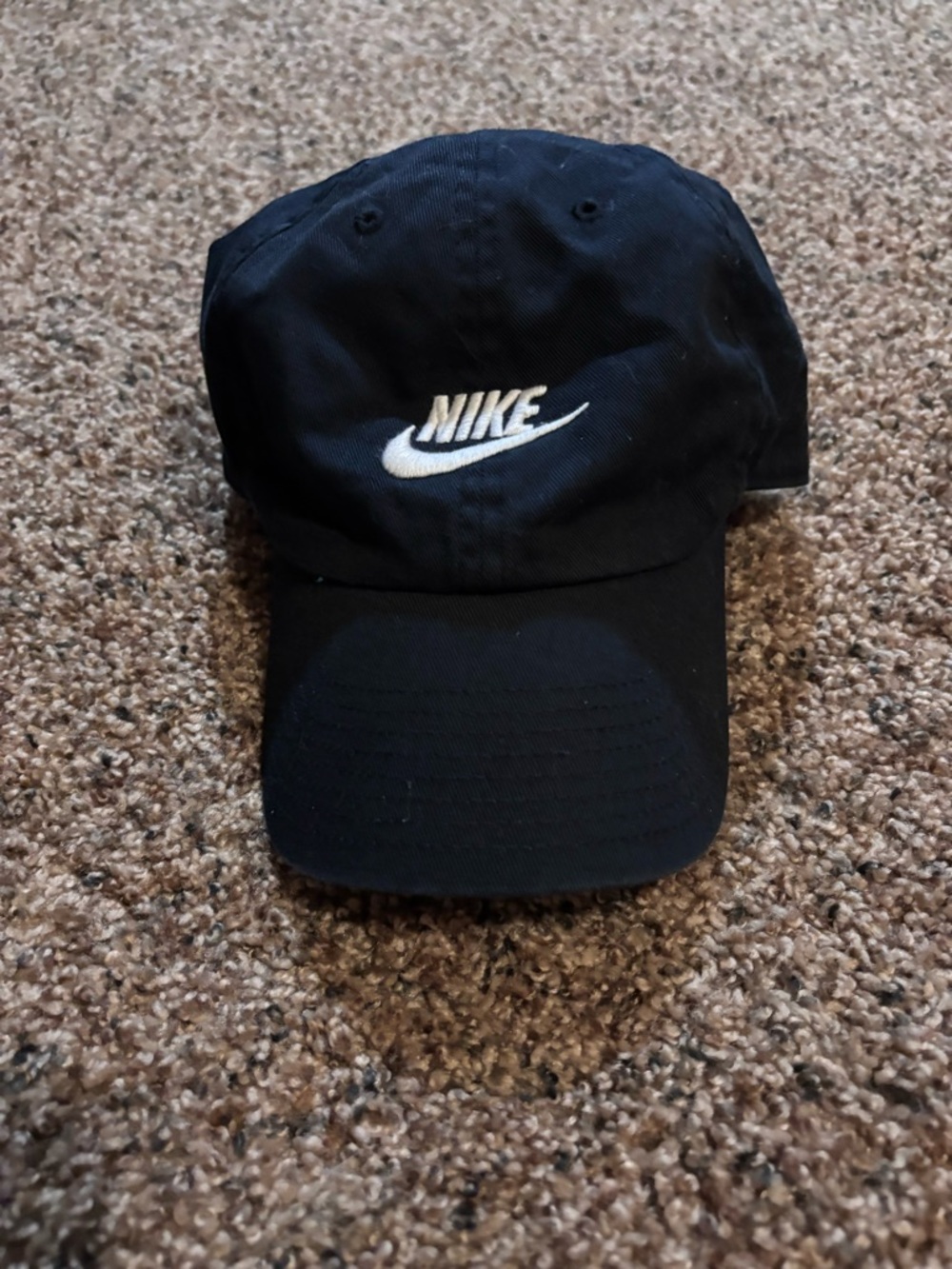 Nike Black Baseball Cap with White Swoosh